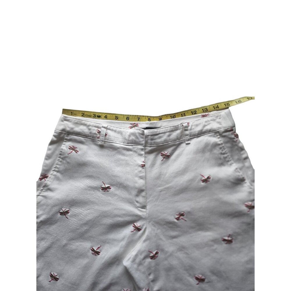 BRIGGS New York Women's Petite Embroidered Dragonfly Bermuda Shorts White 10P‎ - Picture 9 of 12